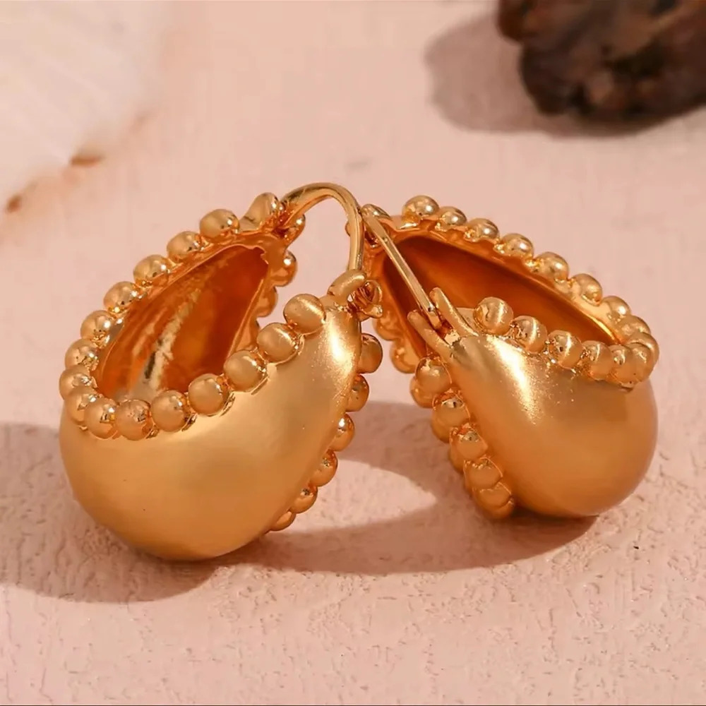 Anthropologie Gold Teardrop Earrings